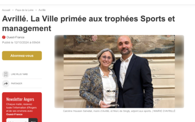 Ouest France : Avrillé. La Ville primée aux trophées Sports et management